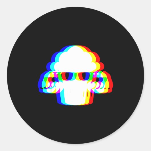 Stud Muffin Grappige Muffin Varwave Edm Cyber Glit Ronde Sticker (Voorkant)