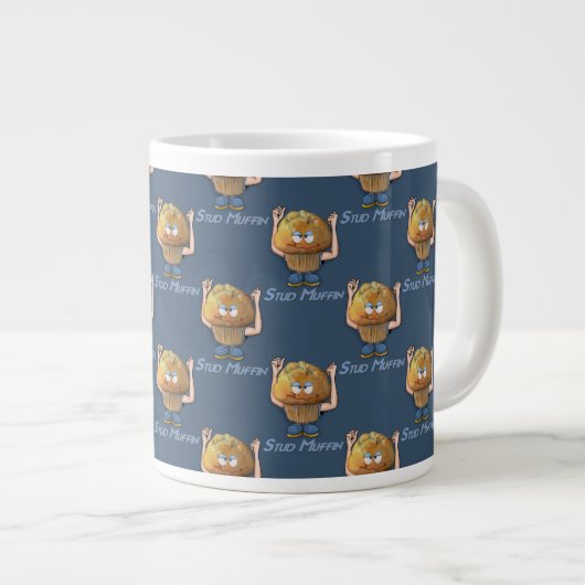 Stud Muffin Humor Grote Koffiekop (Voorkant rechts)