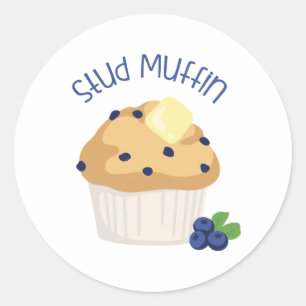 Stud Muffin Ronde Sticker