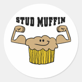 Stud Muffin Ronde Sticker