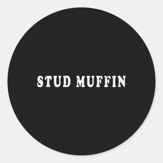 Stud muffin voor vriend of man ronde sticker (Voorkant)