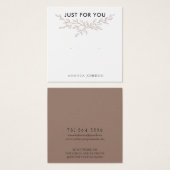 Stud Oorbel Displaykaart Moderne Tak Aards Vierkante Visitekaartjes (Voorkant /achterkant)