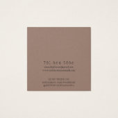 Stud Oorbel Displaykaart Moderne Tak Aards Vierkante Visitekaartjes (Achterkant)