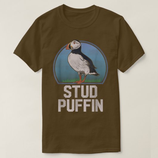 Stud Puffin Funny Seabird Dierenvriend Stud Muffin T-shirt (Design voorkant)