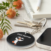 Stud Puffin Grappige Vogel Sleutelhanger (Voorkant Rechts)