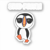Stud Puffin Grappige Vogel Sticker (Voorkant)