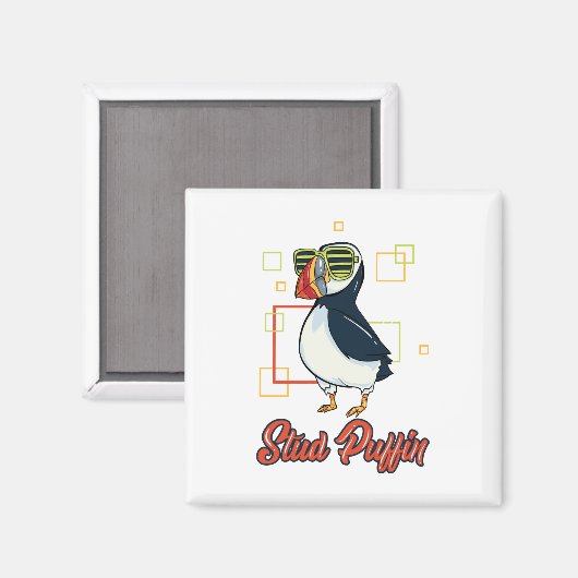 Stud Puffin Seaside Bird Illustration Magneet (Voorkant / Achterkant)
