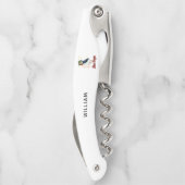 Stud Puffin Zee Vogel Illustratie Gepersonaliseerd Kurkentrekker (Achterkant)