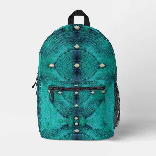 Studded Floor Pattern in Aqua Blues Rugzak (Voorkant)