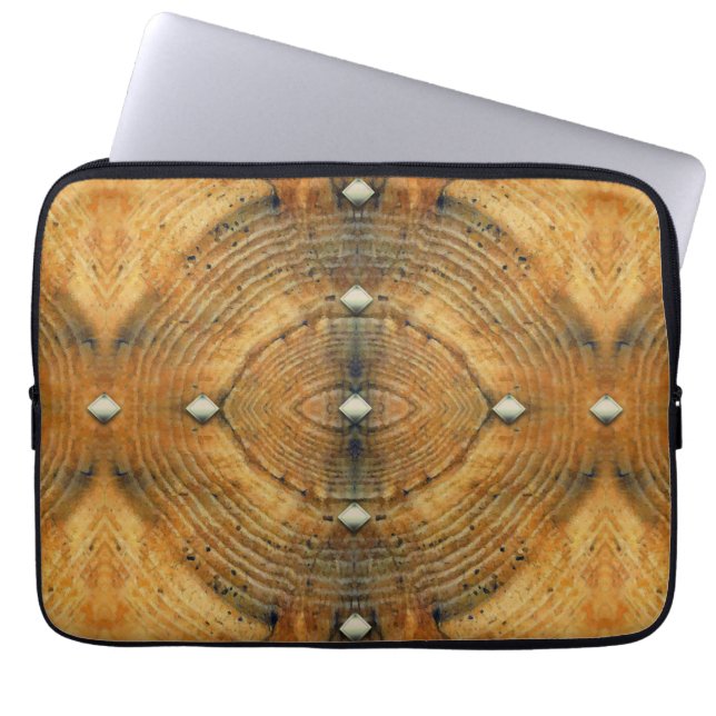 Studded Floor Pattern in Golden Browns Laptop Sleeve (Voorkant)