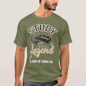 Studeer als een baas, slaap als een legende, cadea t-shirt (Voorkant)
