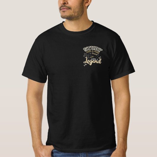 Studeer als een baas, terug naar school slogan, t-shirt (Voorkant)