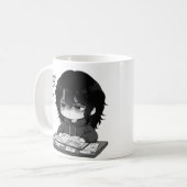 Studeer Nu Huil Later Herkenbare Chibi Student Ill Koffiemok (Voorkant links)