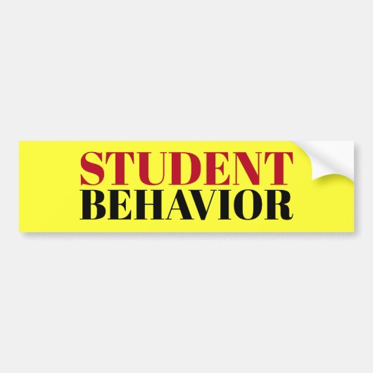 STUDENGEDRAG-teken/sticker/MAGNET Bumpersticker (Voorkant)
