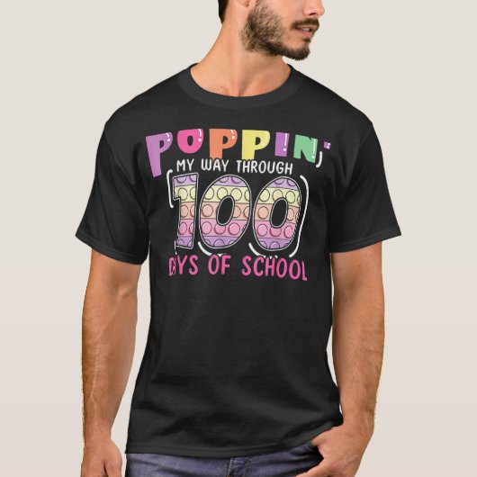 Student 100e dagen Pop Bubble Fidget 100 dagen S T-shirt (Voorkant)