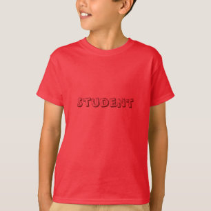 Student Aangepaste Tekst Kinder Rode T Shirten Jon T-shirt