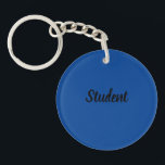 Student Aangepaste tekstnaam Acryl Sleutelhanger<br><div class="desc">Student tekstnaam Acryl Sleutelhanger Geliefde lettergrootte Deep Blue Achtergrond Vorm Cirkel (enkelzijdig) Leuke Look Acryl Sleutelhanger</div>