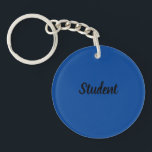 Student Aangepaste tekstnaam Acryl Sleutelhanger<br><div class="desc">Student tekstnaam Acryl Sleutelhanger Geliefde lettergrootte Deep Blue Achtergrond Vorm Cirkel (enkelzijdig) Leuke Look Acryl Sleutelhanger</div>