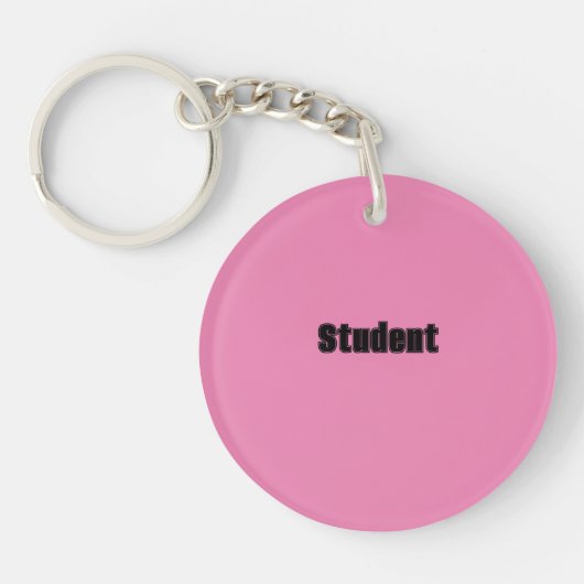 Student aangepaste tekstvorm cirkel acryl Sleutelh Sleutelhanger (Voorkant)