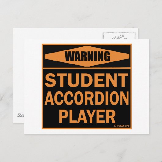 Student Accordion Player Briefkaart (Voorkant / Achterkant)