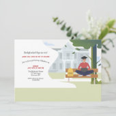 Student afstudeerder op laptopvak kaart (Staand voorkant)