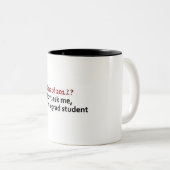 student afstudeerder tweekleurige koffiemok (Voorkant rechts)