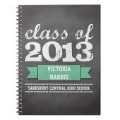 student afstuderen blauwgroen lintbanner notitieboek (Voorkant)