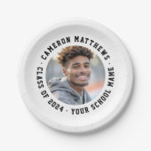 Student afstuderen foto modern wit papieren bordje (Voorkant)