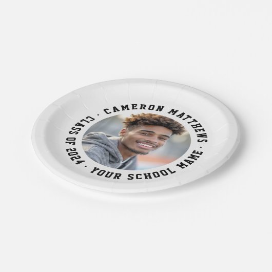 Student afstuderen foto modern wit papieren bordje (Gekanteld)