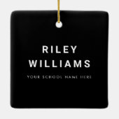 Student afstuderen foto modern zwart keramisch ornament (Achterkant)