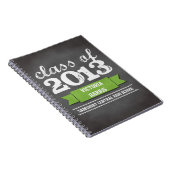 Student afstuderen Groen lintbanner Notitieboek (Rechterzijde)