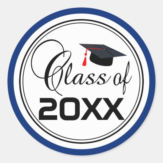 Student Afstuderen - Klasse van 20XX Ronde Sticker (Voorkant)