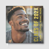 Student afstuderen moderne donkere overlay foto gastenboek (Voorkant)