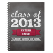 Student afstuderen van rode lintbanner-karton notitieboek (Voorkant)