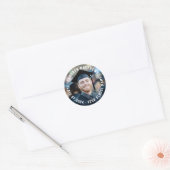 Student afstuderen volledige foto modern ronde sticker (Envelop)