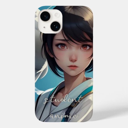 Student Anime Monogrammed Hoesje- Mate iPhone Case (Achterkant)