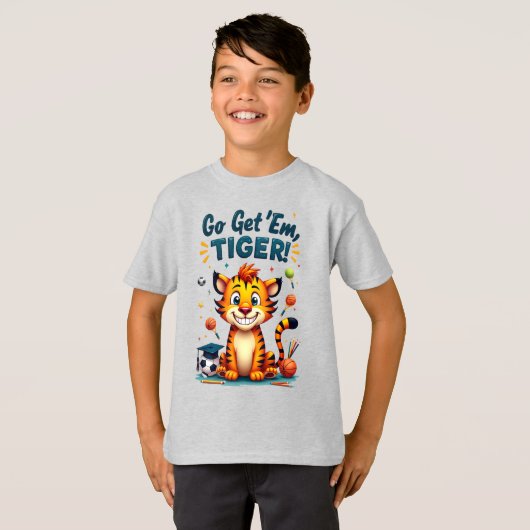 Student Atleet Tijger T-shirt (Voorkant volledig)