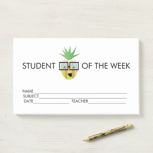 Student Award prestatie ananas Post-it Notes (Op bureau)