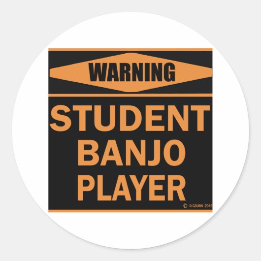 student Banjo Player Ronde Sticker (Voorkant)