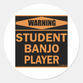 student Banjo Player Ronde Sticker
