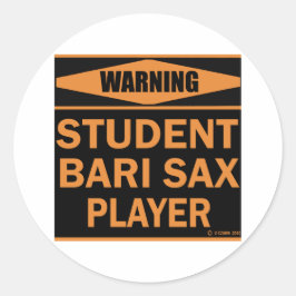 Student Bari Sax Player Ronde Sticker