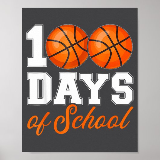 Student Basketbal 100 School Leraar 100ste Dag Da Poster (Voorkant)