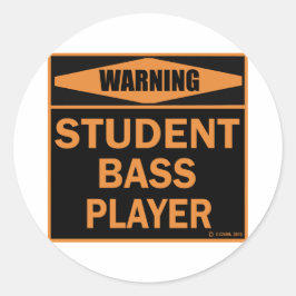 Student Bass Player Ronde Sticker