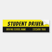 Student Bestuurder | Rijschool Bumpersticker (Voorkant)