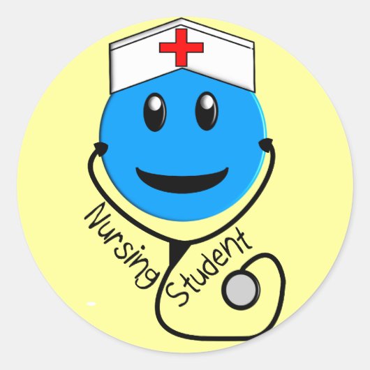 Student Big Blue Gifts voor verpleegkundigen Ronde Sticker (Voorkant)