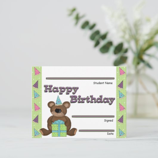 Student Birthday Recognition Award Briefkaart (Staand voorkant)