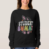 Student Bunny Easter Day Rabbit Groovy Family Mat Trui (Voorkant)