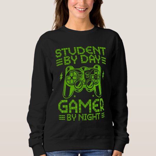 Student By Day Gamer By Night Funny Video Games fo Trui (Voorkant)
