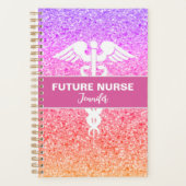 Student Caduceus Rainbow Glitter Nurling Planner (Voorkant)