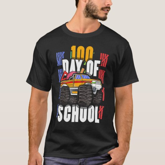Student chauffeur monster vrachtwagen 100e dag 100 t-shirt (Voorkant)